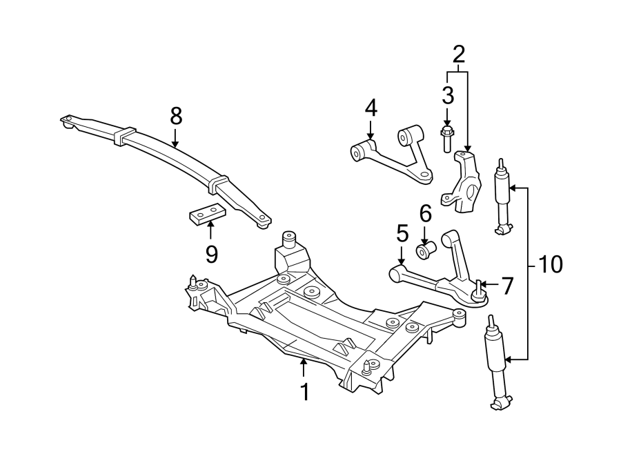 2FRONT SUSPENSION. SUSPENSION COMPONENTS.https://images.simplepart.com/images/parts/motor/fullsize/CF05585.png