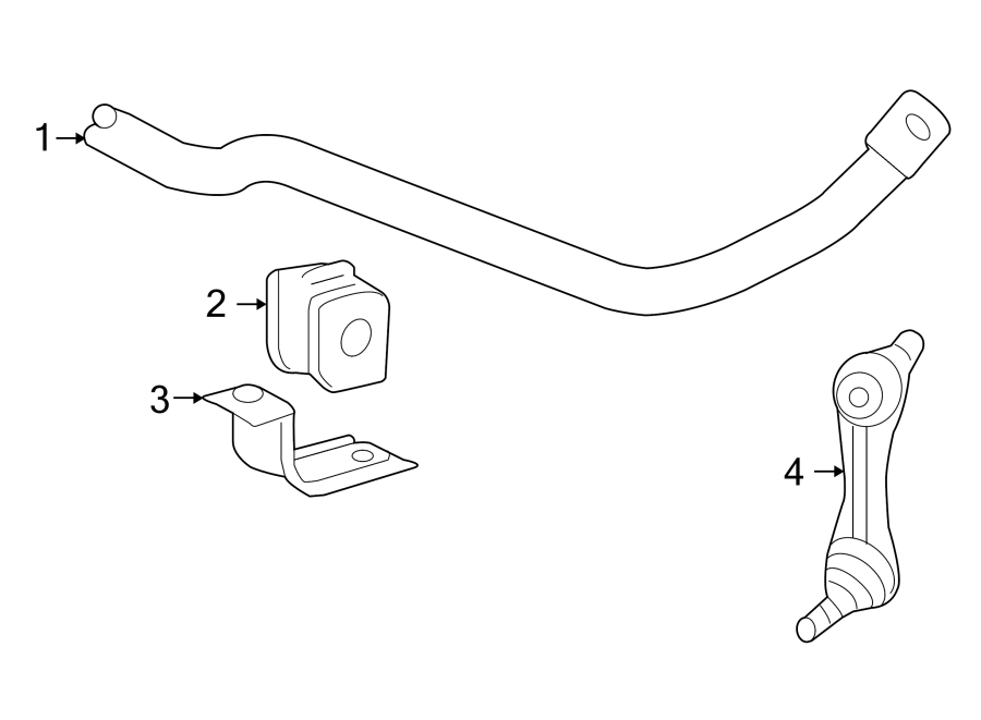 FRONT SUSPENSION. STABILIZER BAR & COMPONENTS.