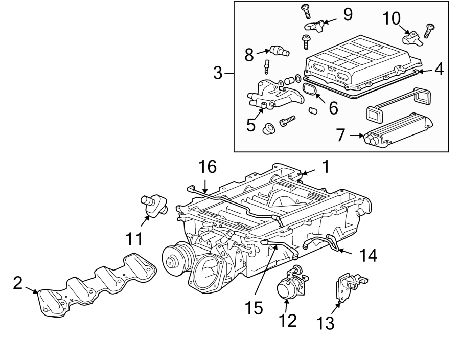 Diagram SUPERCHARGER & COMPONENTS. for your 2013 GMC Savana 3500 Base Cutaway Van  