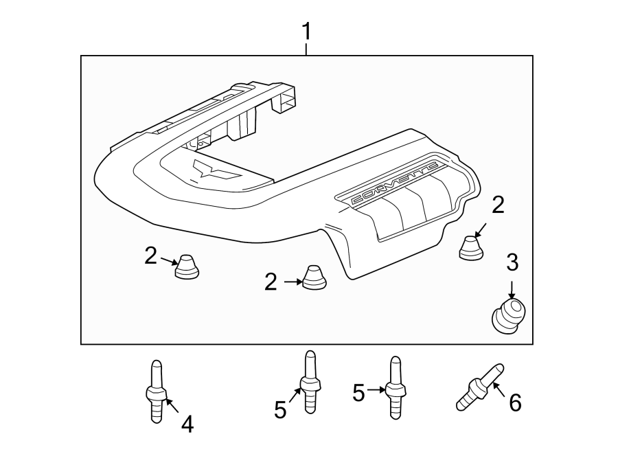 Diagram ENGINE APPEARANCE COVER. for your 2020 Chevrolet Camaro 6.2L V8 M/T SS Convertible 