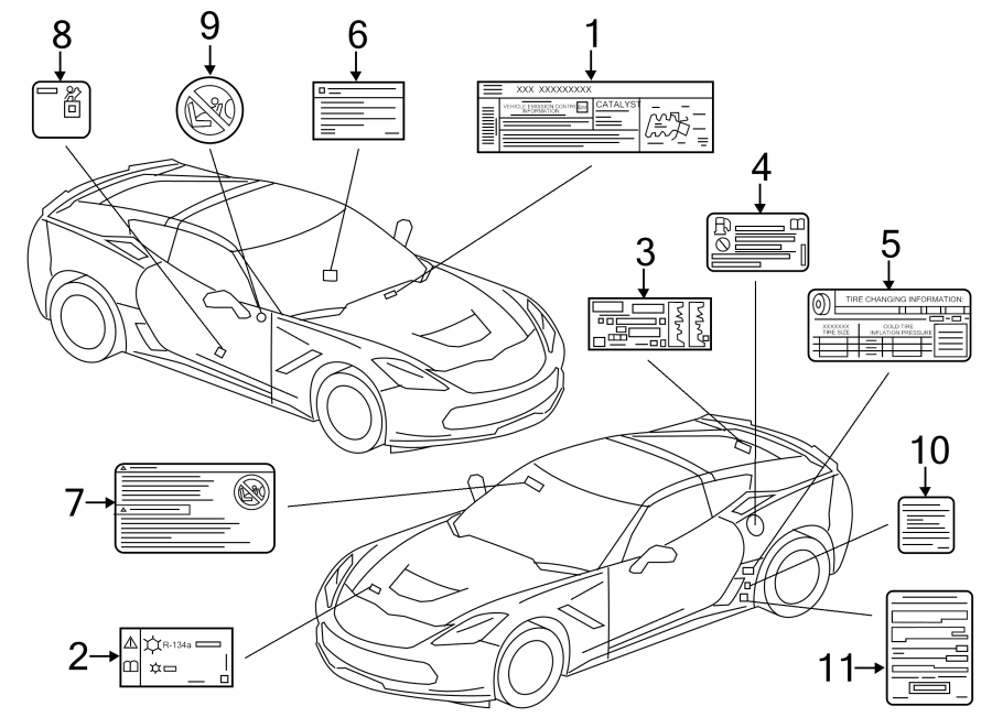 Diagram Information labels. for your 2009 Chevrolet Silverado   