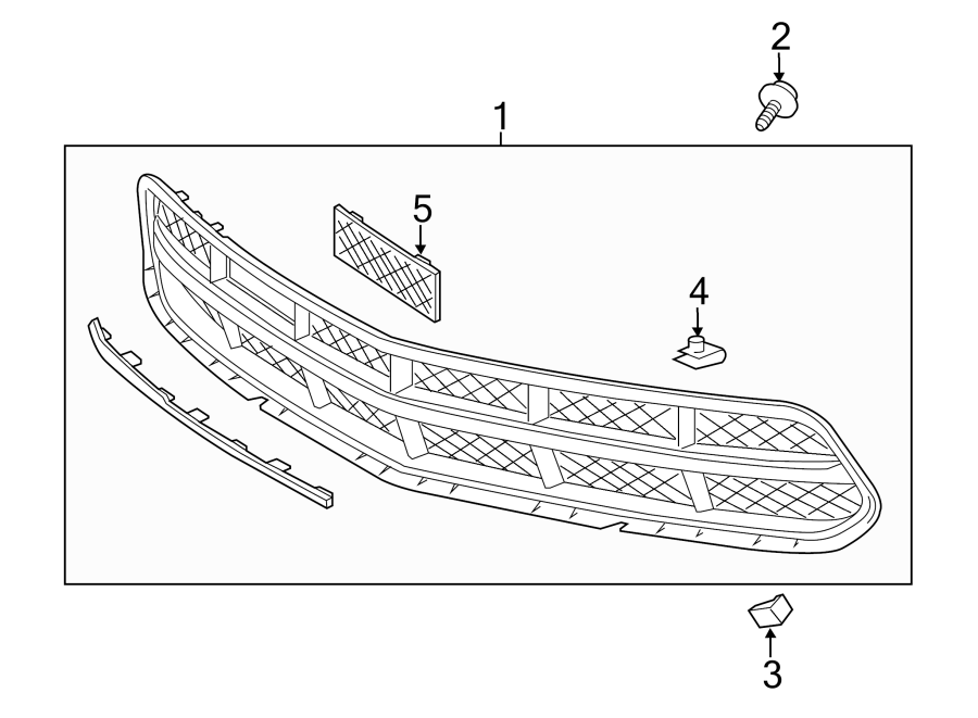 1FRONT BUMPER & GRILLE. GRILLE & COMPONENTS.https://images.simplepart.com/images/parts/motor/fullsize/CF14010.png