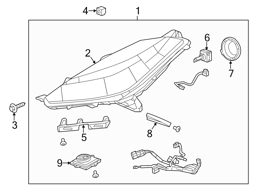 FRONT LAMPS. HEADLAMP COMPONENTS.