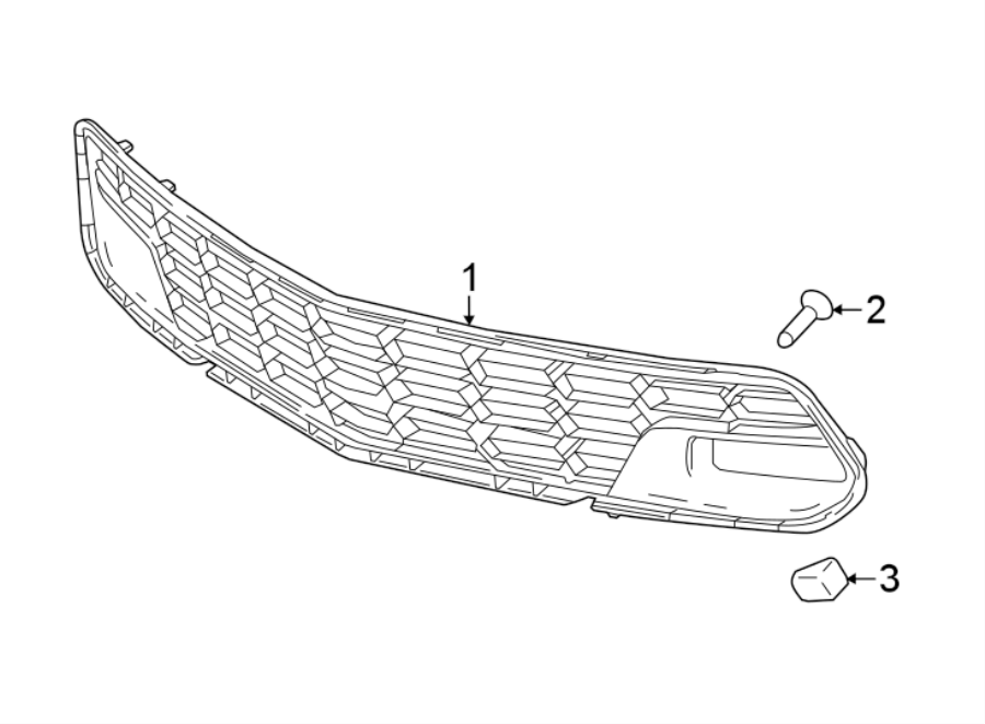 1FRONT BUMPER & GRILLE. GRILLE & COMPONENTS.https://images.simplepart.com/images/parts/motor/fullsize/CF14017.png