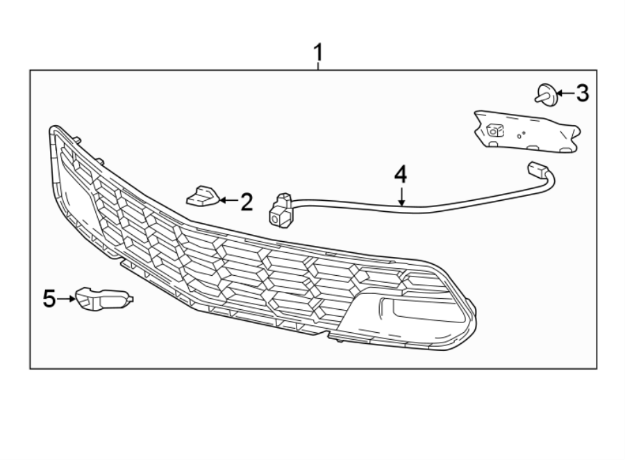 FRONT BUMPER & GRILLE. GRILLE & COMPONENTS. Diagram