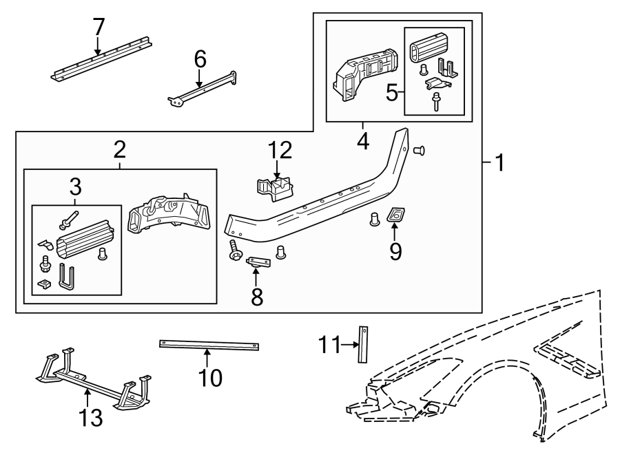 Diagram FRAME & COMPONENTS. for your 2021 Chevrolet Camaro ZL1 Coupe 6.2L V8 M/T 