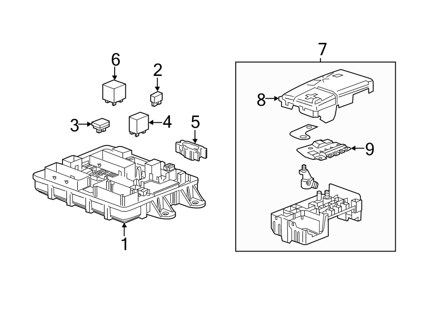 Diagram FUSE & RELAY. for your 2021 Chevrolet Camaro LT Coupe 2.0L Ecotec A/T 