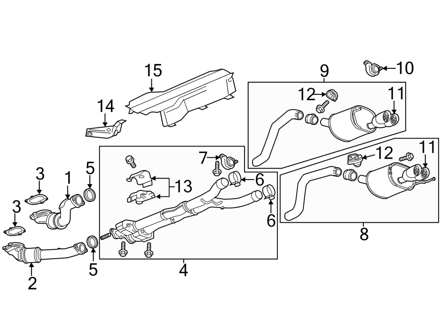 Diagram EXHAUST SYSTEM. EXHAUST COMPONENTS. for your 2018 Chevrolet Camaro  LS Convertible 