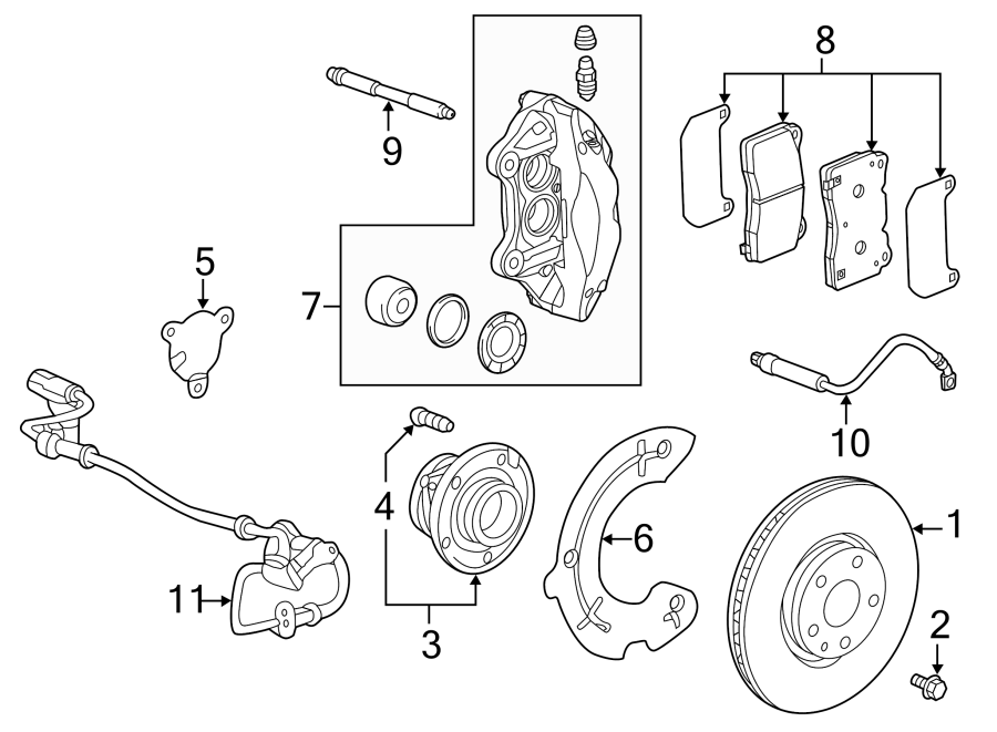 Diagram FRONT SUSPENSION. BRAKE COMPONENTS. for your 2016 Chevrolet Camaro  SS Coupe 