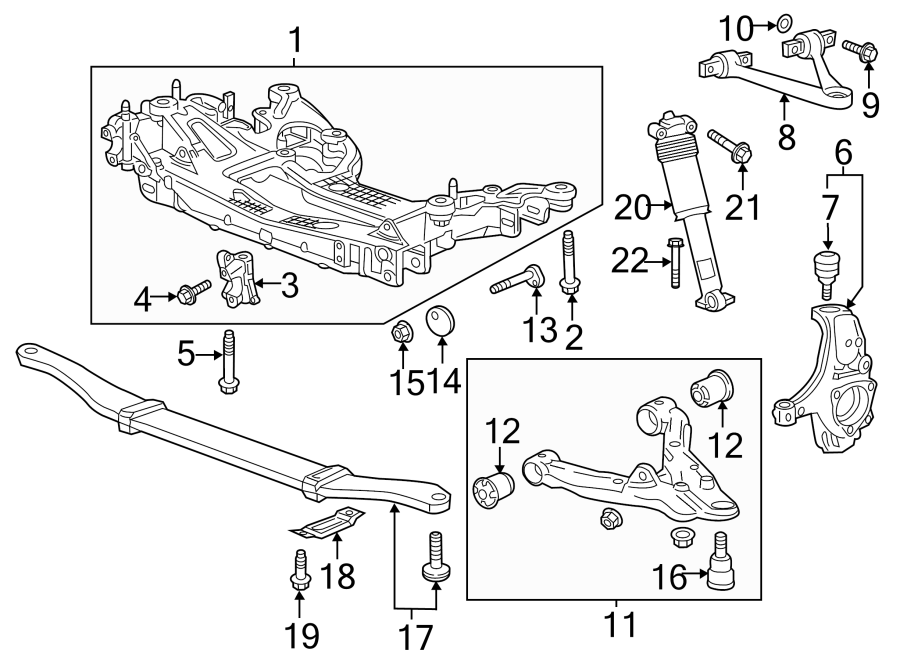 Diagram FRONT SUSPENSION. SUSPENSION COMPONENTS. for your 1990 Chevrolet Camaro   