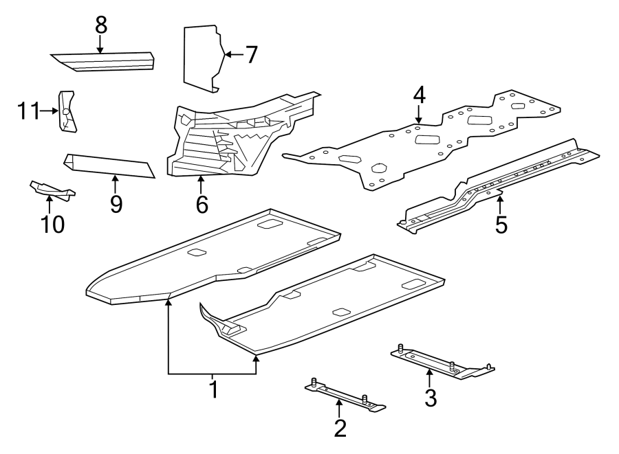 Diagram PILLARS. ROCKER & FLOOR. for your 2016 Chevrolet Suburban    