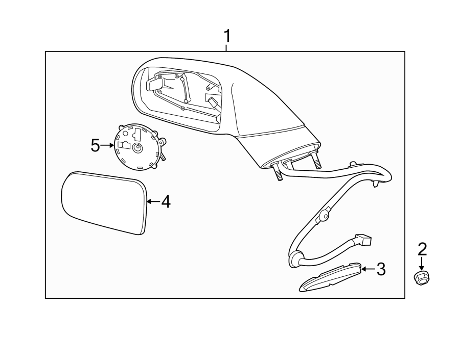 Diagram DOOR. OUTSIDE MIRRORS. for your 2025 Cadillac XT5   