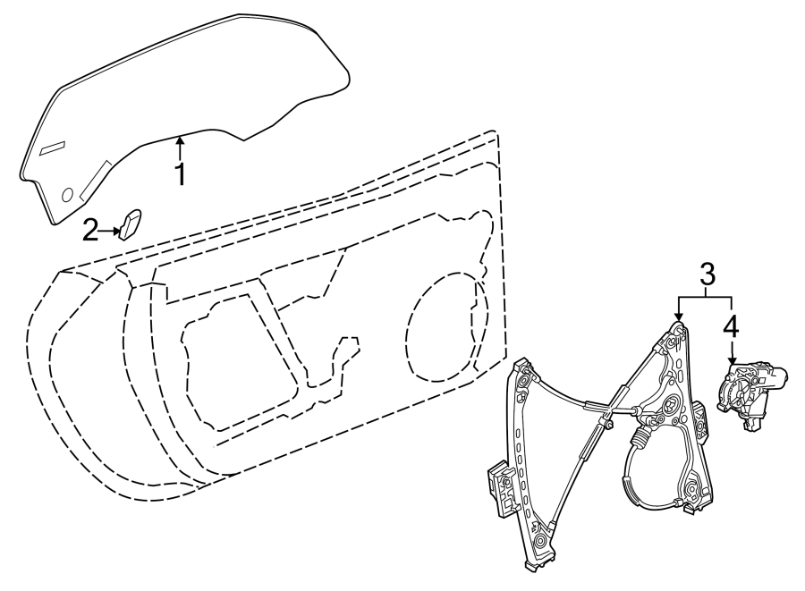 Diagram DOOR. GLASS & HARDWARE. for your 2022 Chevrolet Spark  LT Hatchback 