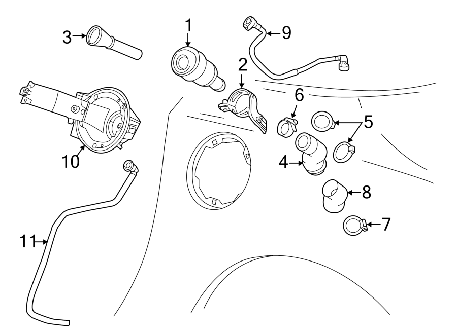 Diagram FUEL SYSTEM COMPONENTS. for your 2017 GMC Sierra 2500 HD 6.6L Duramax V8 DIESEL A/T 4WD SLE Standard Cab Pickup Fleetside 