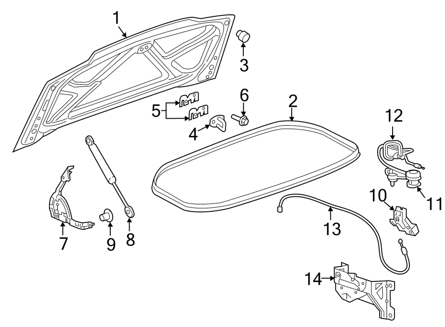 TRUNK LID. LID & COMPONENTS. Diagram