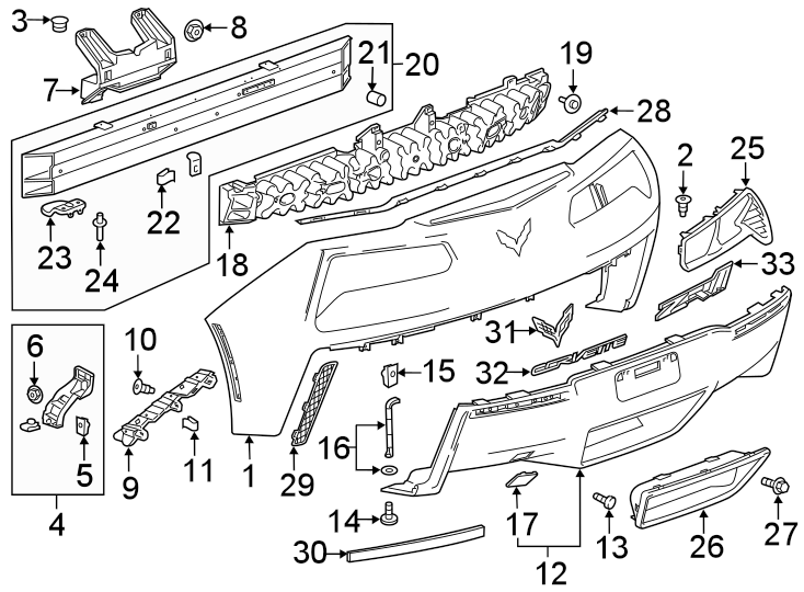 Diagram REAR BUMPER. BUMPER & COMPONENTS. for your 2005 Chevrolet Trailblazer EXT   