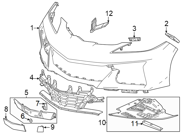 5Front bumper & grille. Bumper & components.https://images.simplepart.com/images/parts/motor/fullsize/CF20006.png