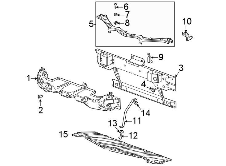 Diagram Front bumper & grille. Bumper & components. for your 2014 Chevrolet Camaro   