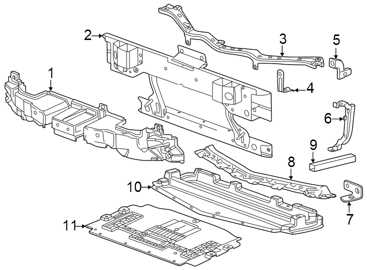 5Front bumper & grille. Pick up box. Bumper & components.https://images.simplepart.com/images/parts/motor/fullsize/CF20011.png