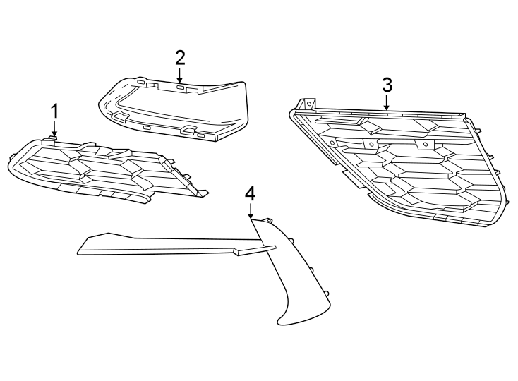 1Front bumper & grille. Grille & components.https://images.simplepart.com/images/parts/motor/fullsize/CF20015.png