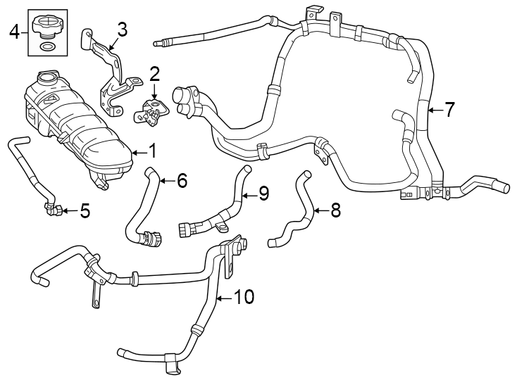 Diagram Radiator hoses. for your 2024 Chevrolet Suburban    