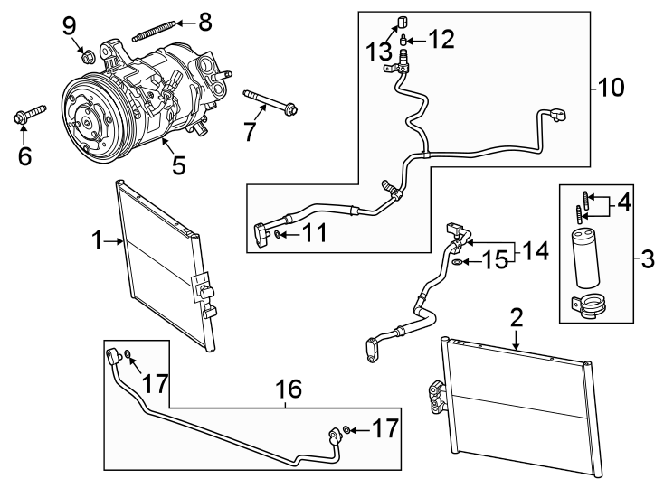 16Air conditioner & heater. Compressor & lines. Condenser.https://images.simplepart.com/images/parts/motor/fullsize/CF20090.png