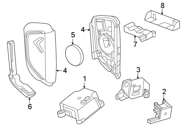 Diagram Keyless entry components. for your 2020 Chevrolet Spark 1.4L Ecotec CVT LT Hatchback 