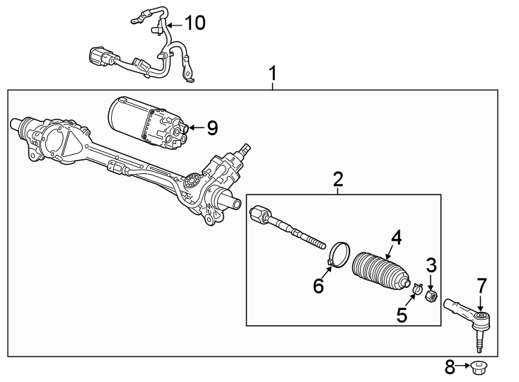 Diagram Steering gear & linkage. for your 2011 Chevrolet Equinox LS Sport Utility  