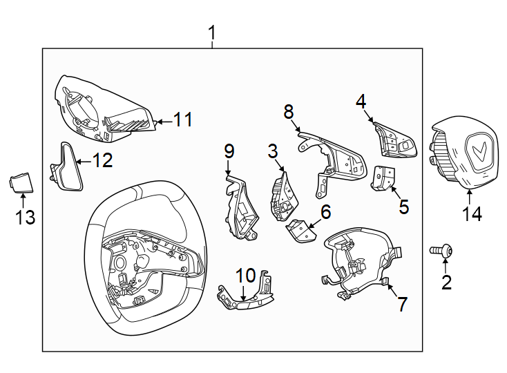 Diagram Steering wheel & trim. for your 2021 Chevrolet Equinox   