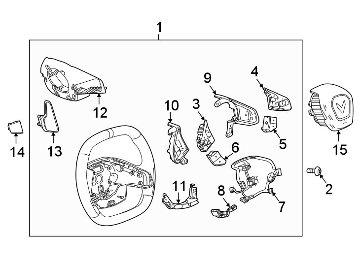 Diagram Steering wheel & trim. for your 2021 Chevrolet Equinox   