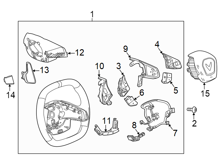 Diagram Steering wheel & trim. for your 2021 Chevrolet Equinox   