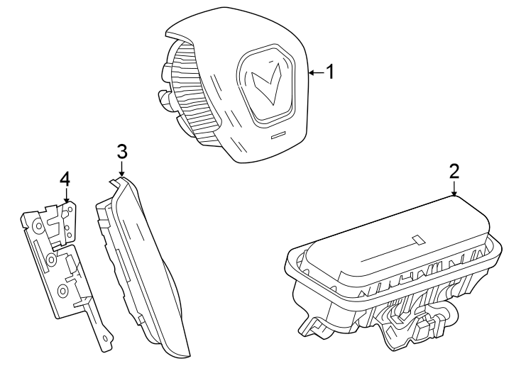 Diagram Restraint systems. Air bag components. for your 2021 Chevrolet Silverado   