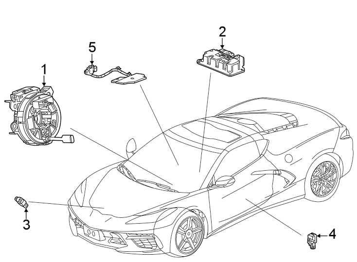 Diagram Restraint systems. Air bag components. for your Chevrolet