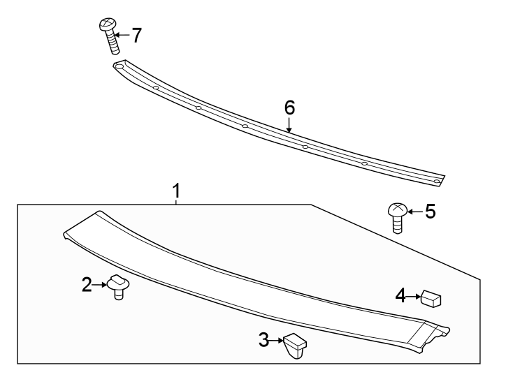 Roof. Exterior trim. Diagram