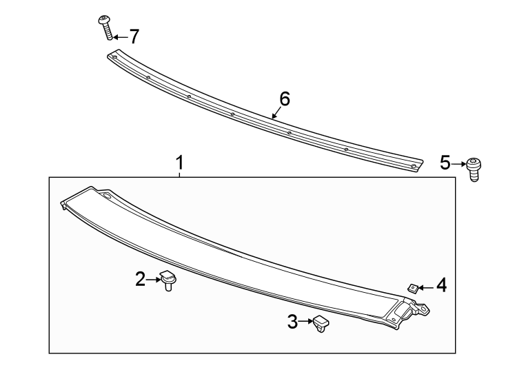 Roof. Exterior trim. Diagram