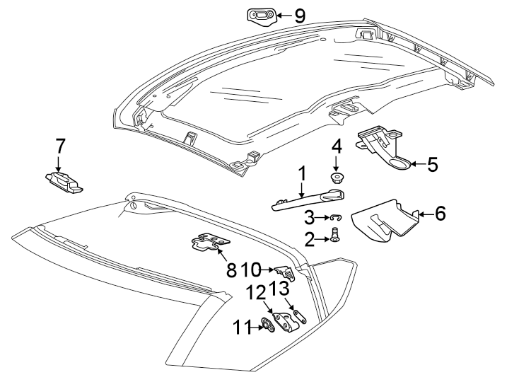 Diagram Removable top. Latch & hardware. for your 2007 Pontiac Solstice   