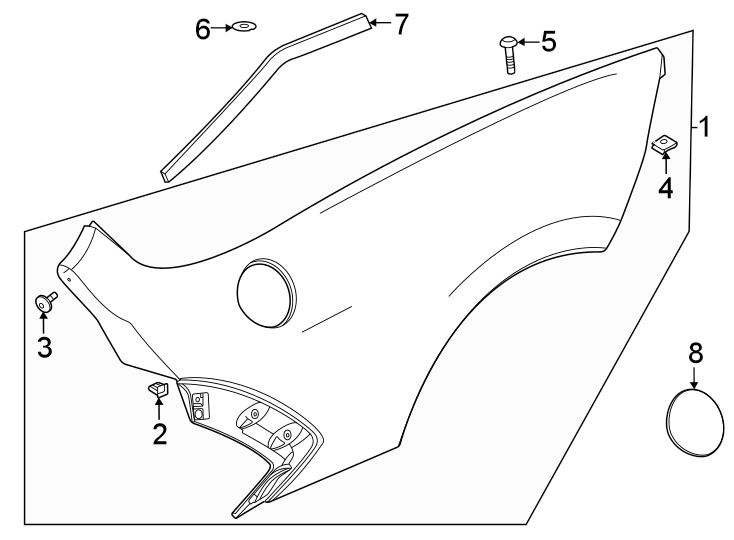 Diagram Quarter panel & components. for your 2008 Pontiac Solstice   