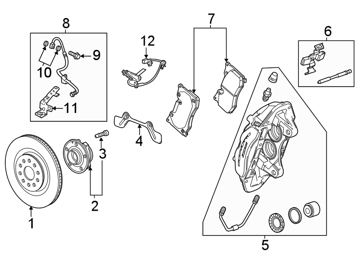 Diagram Rear suspension. Brake components. for your 2011 GMC Yukon Denali Sport Utility  