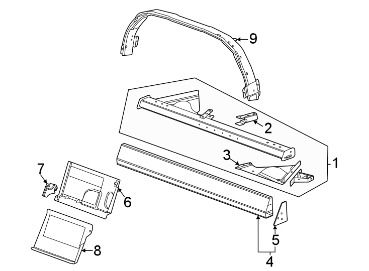 Diagram Rear body & floor. for your 2011 GMC Sierra 2500 HD 6.6L Duramax V8 DIESEL A/T 4WD SLE Standard Cab Pickup 