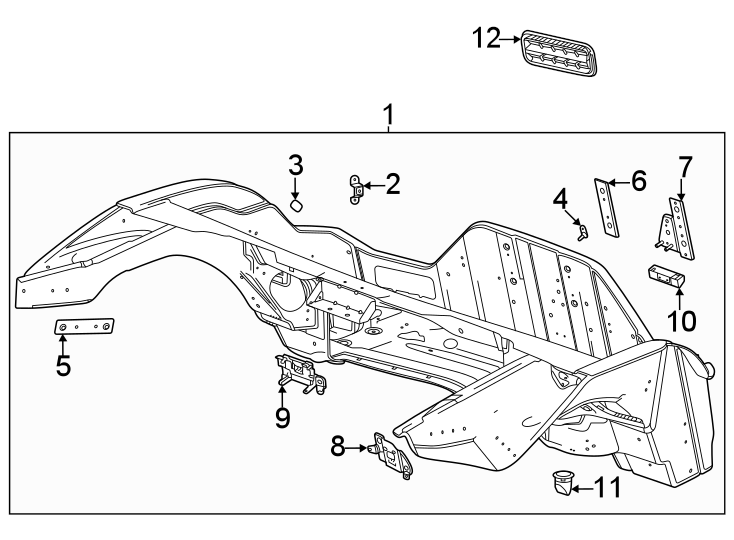 Diagram Rear body & floor. Floor & rails. for your Chevrolet Spark  