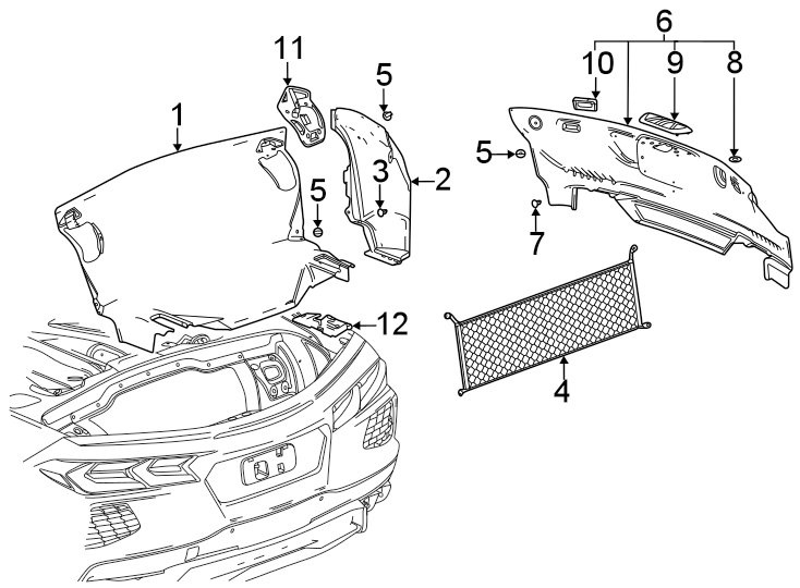 Diagram Rear body & floor. Interior trim. for your Chevrolet