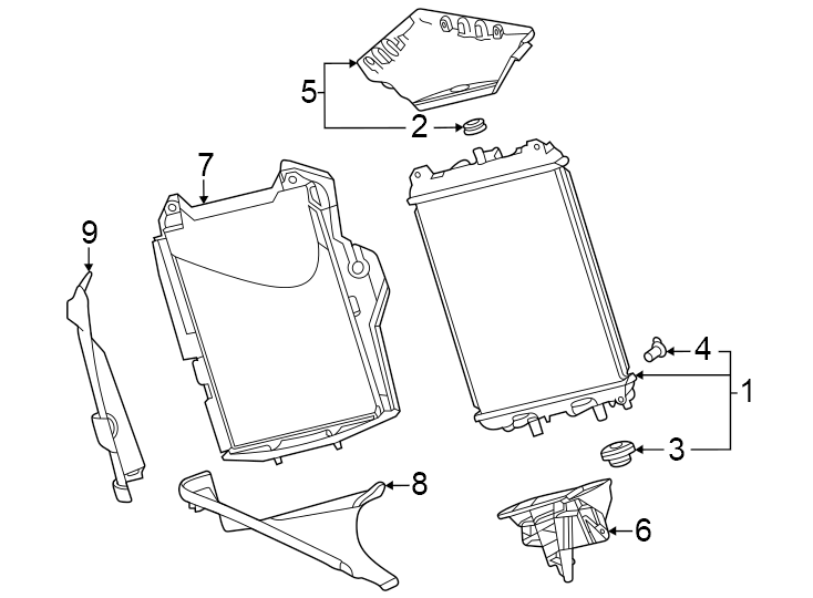 Diagram Radiator & components. for your 2018 Chevrolet Equinox   