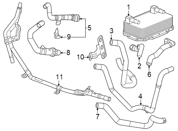 Diagram TRANS oil cooler. for your 2021 Chevrolet Camaro LT Coupe 2.0L Ecotec A/T 