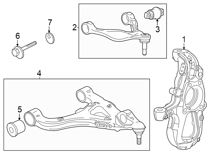 Diagram Front suspension. Suspension components. for your 2014 GMC Sierra 2500 HD 6.0L Vortec V8 CNG A/T 4WD WT Standard Cab Pickup 