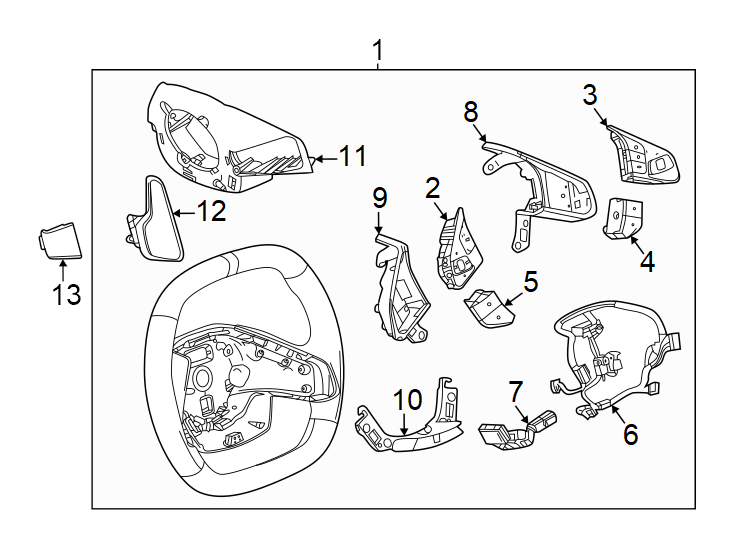 Diagram Steering wheel & trim. for your 2021 Chevrolet Equinox   