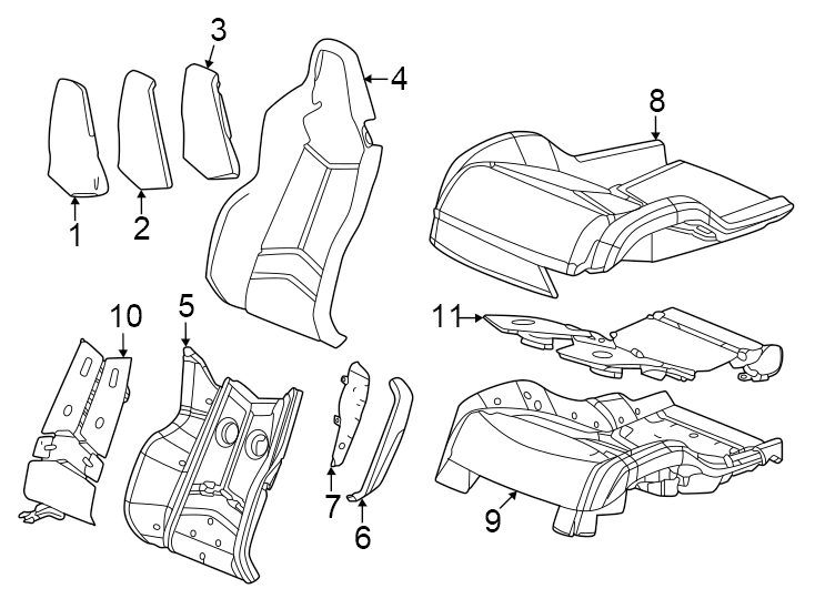 8Covers & pads. Inner. Natural tan. Outer. Seat back. Seat cushion. Touring seat. W/HEATED/VENT seat. W/O HEATED/VENT seat.https://images.simplepart.com/images/parts/motor/fullsize/CF24465.png