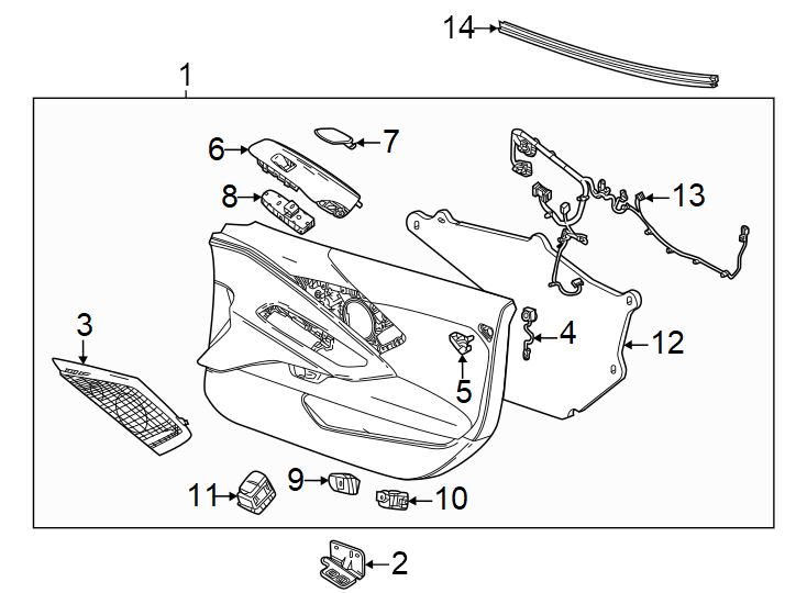 Diagram Door. Interior trim. for your 2005 Chevrolet Equinox   