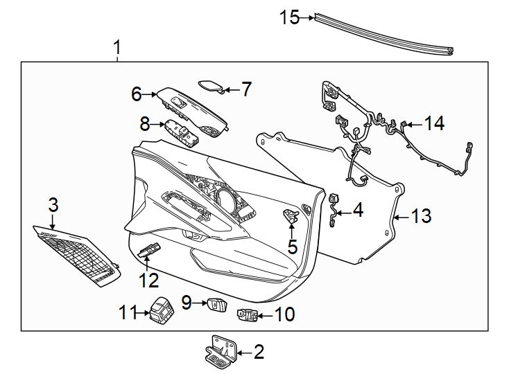 Diagram Door. Interior trim. for your 2005 Chevrolet Equinox   