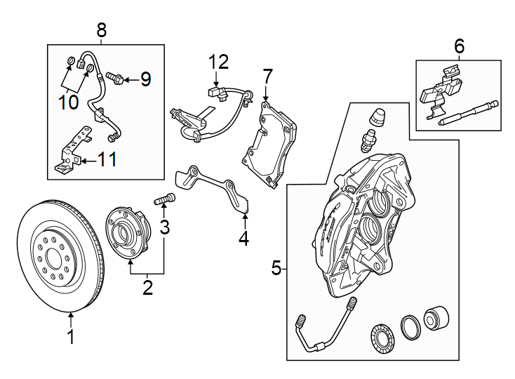 Diagram Rear suspension. Brake components. for your 2018 GMC Sierra 2500 HD 6.6L Duramax V8 DIESEL A/T 4WD SLE Extended Cab Pickup Fleetside 