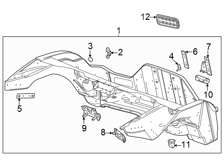 Diagram Rear body & floor. Floor & rails. for your Chevrolet Spark  